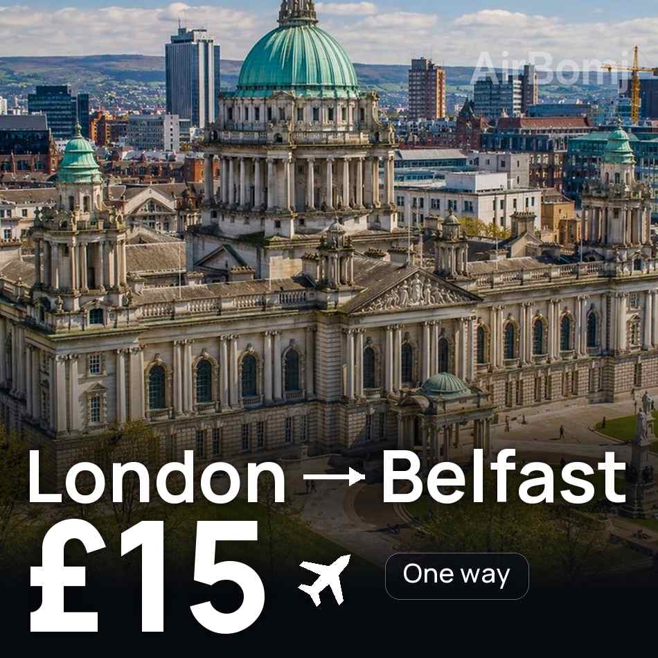 Biglietto aereo: Londra — Belfast, £15