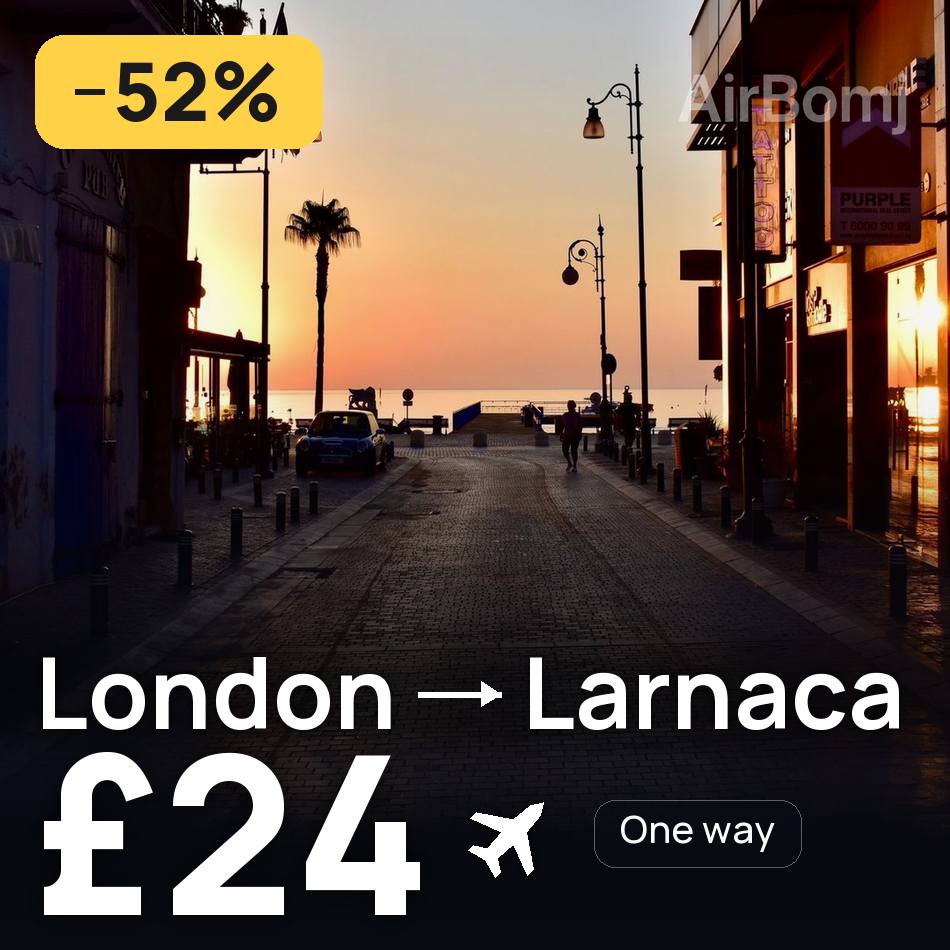 Biglietto aereo: Londra — Larnaka, £24