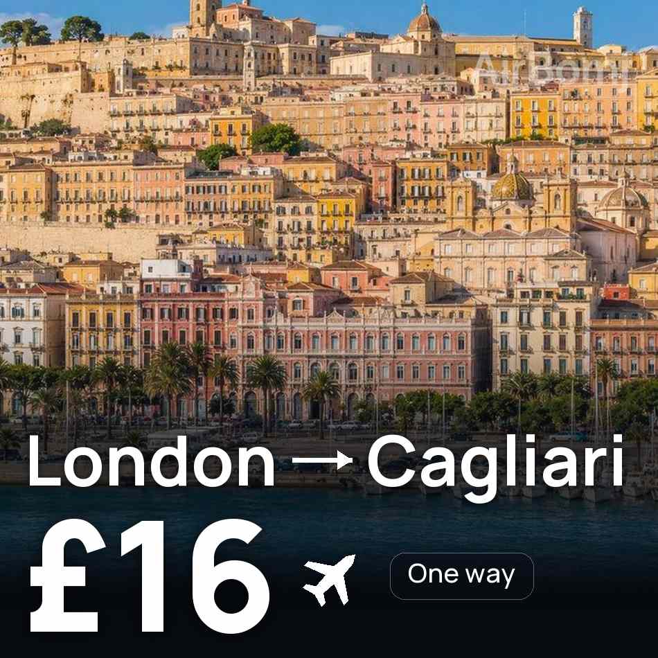 Biglietto aereo: Londra — Cagliari, £16