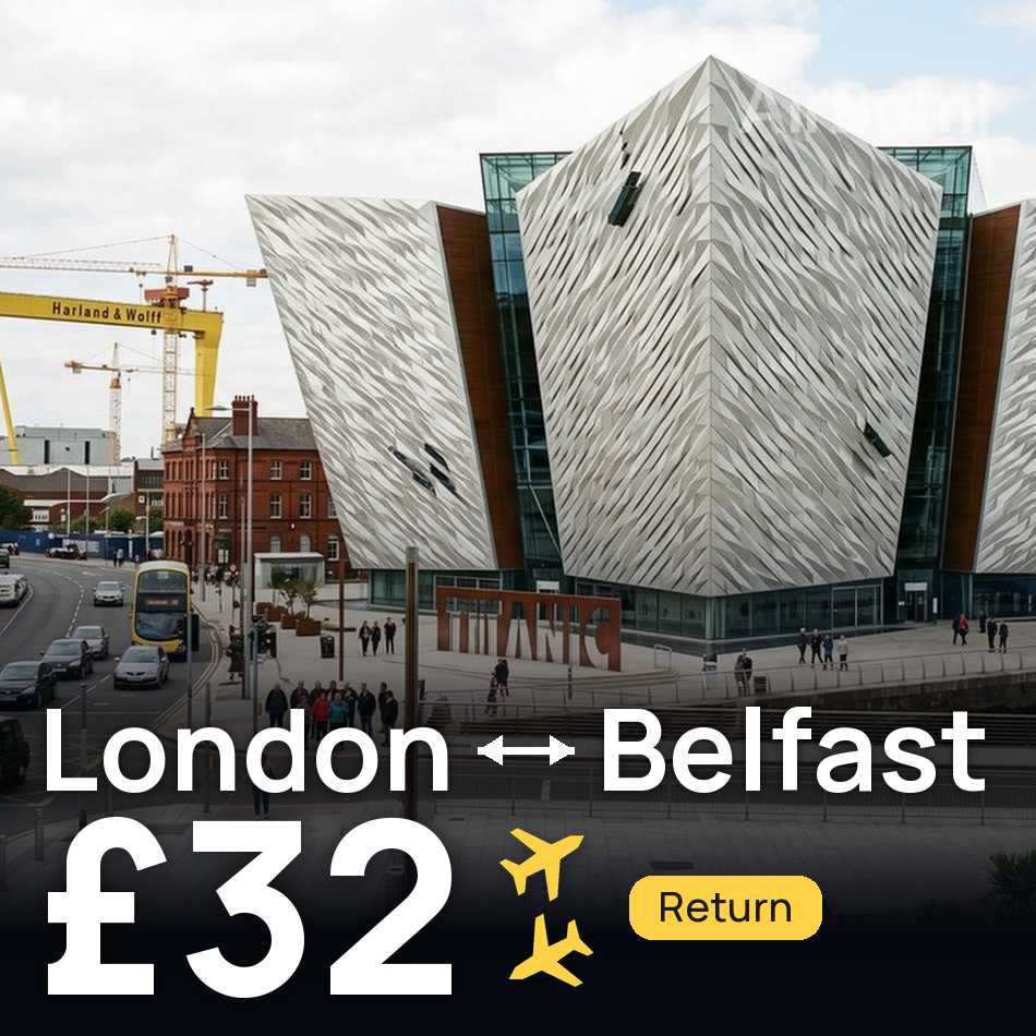 Biglietto aereo: Londra — Belfast, £32