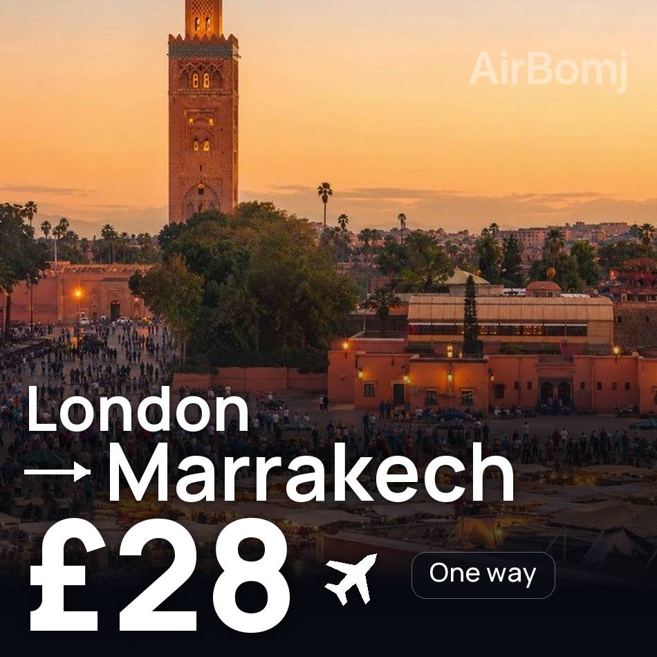 تذكرة طيران: لندن — مراكش، £28