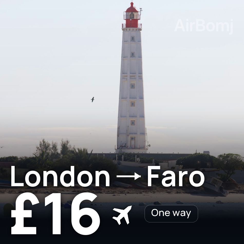 Biglietto aereo: Londra — Faro, £16