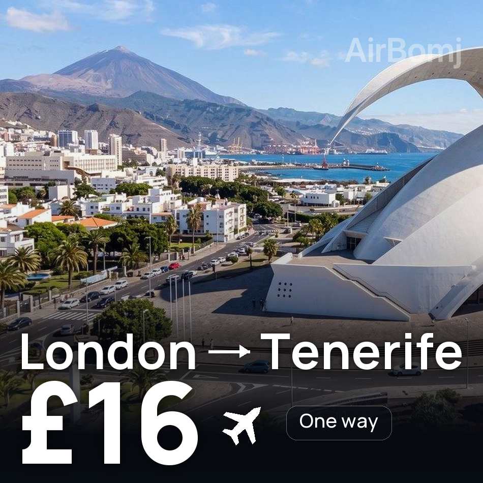Biglietto aereo: Londra — Tenerife, £16