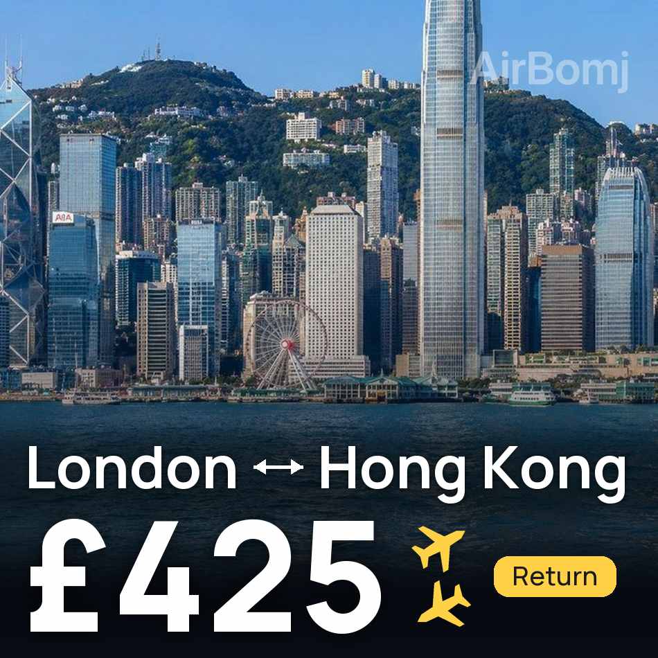 Biglietto aereo: Londra — Hong Kong, £425