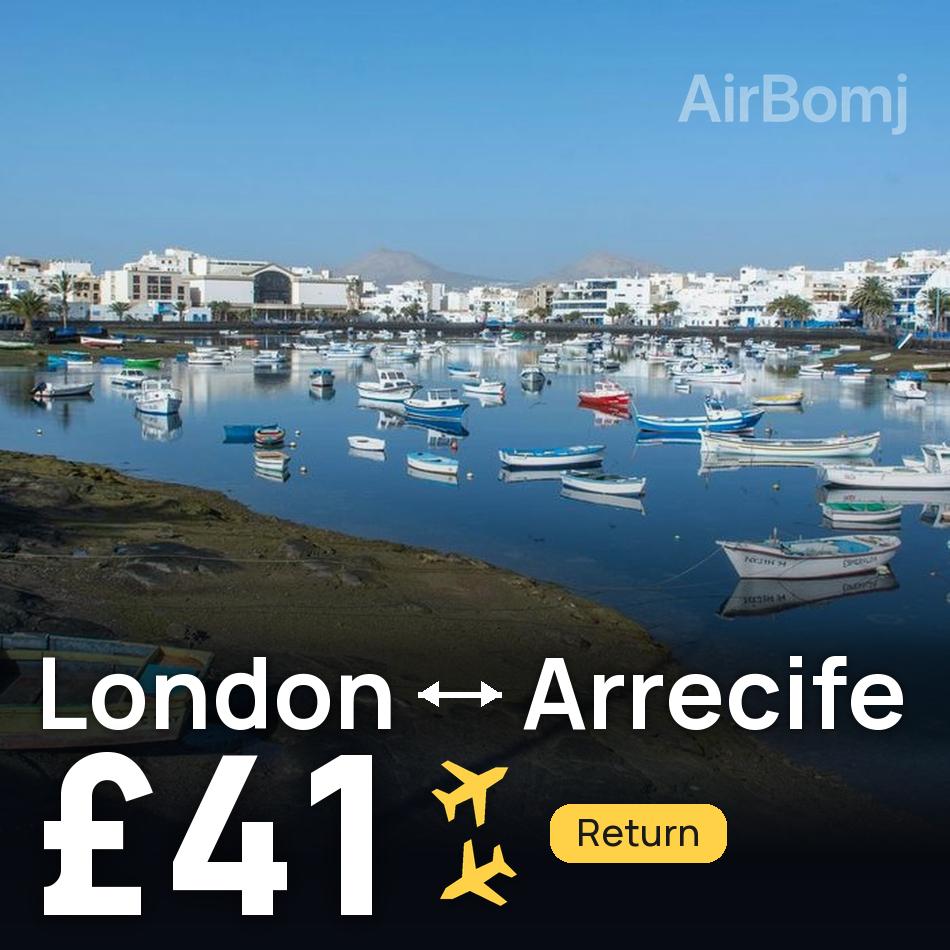 تذكرة طيران: لندن — لانزاروت، £41