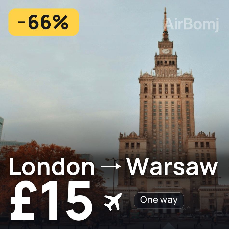 Bilet de avion: London — Warsaw, £15