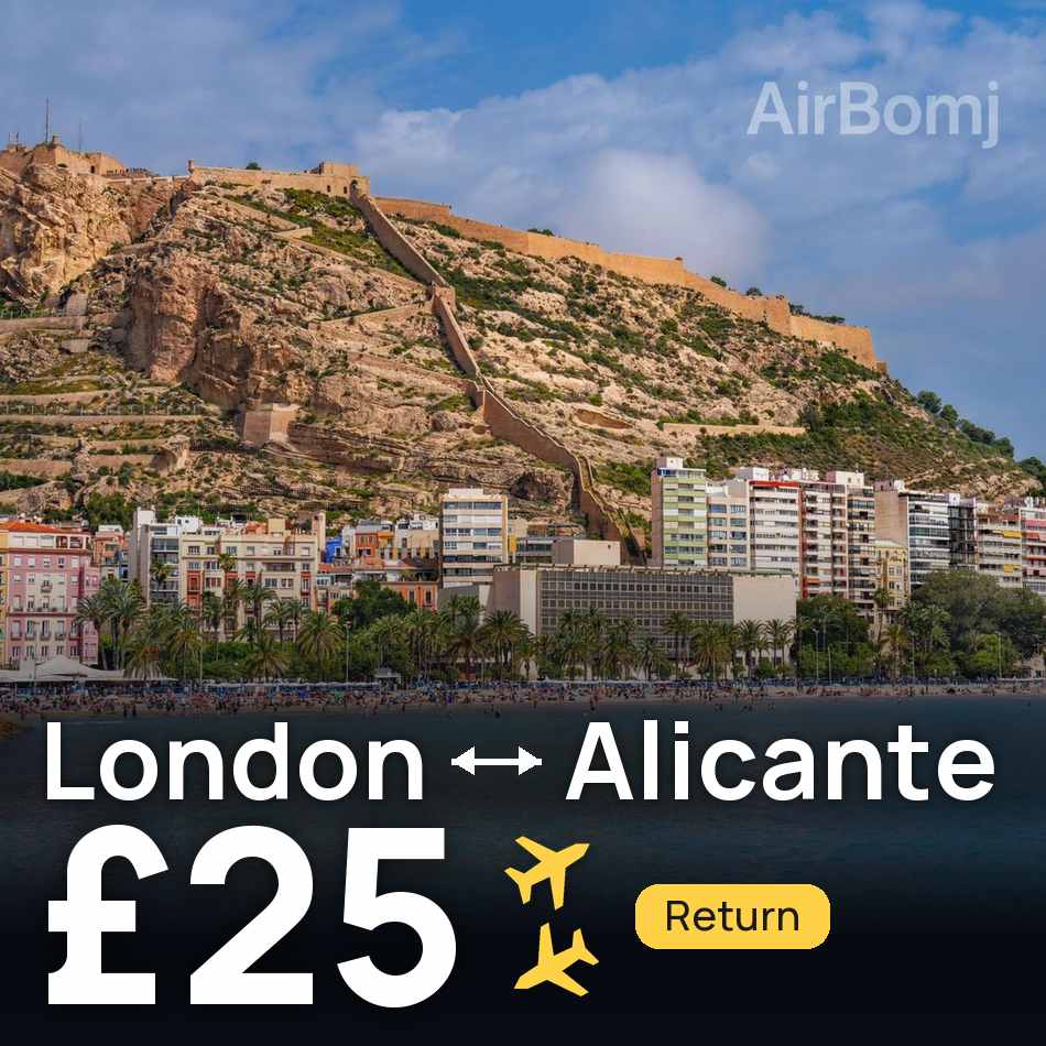 Passagem aérea: Londres — Alicante, £25
