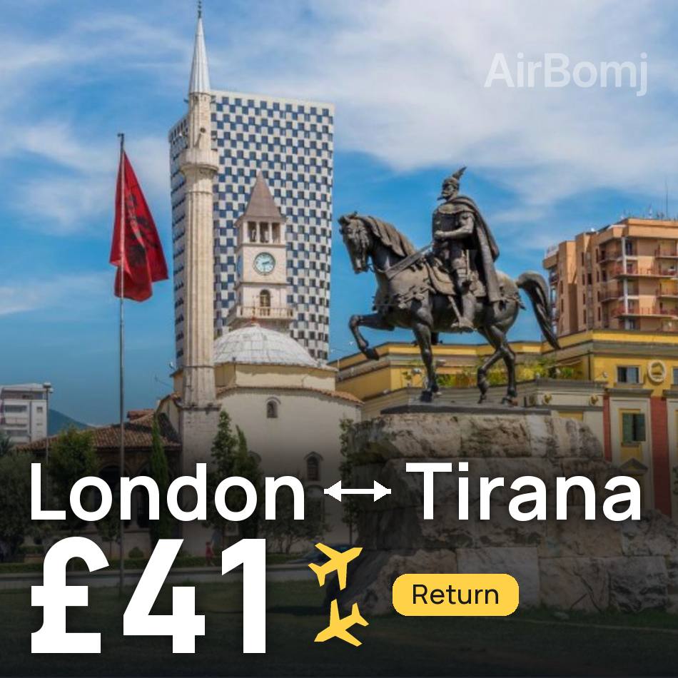 Biglietto aereo: Londra — Tirana, £41