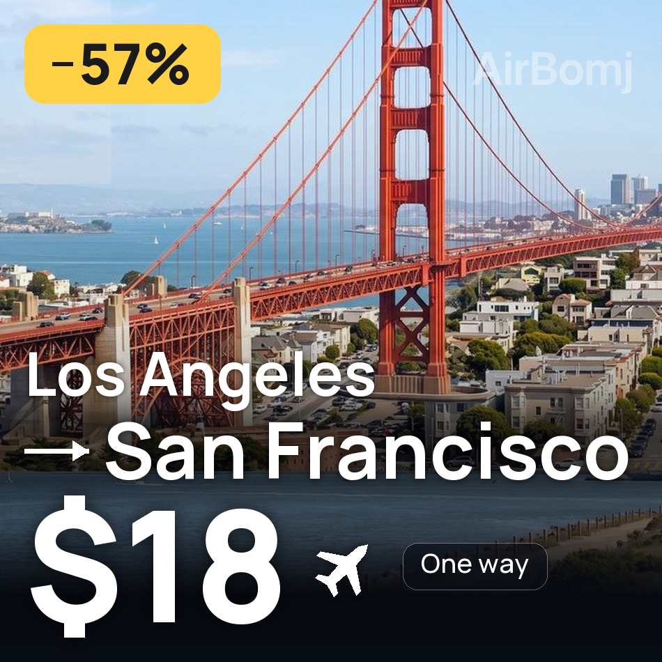 Billet d'avion : Los Ángeles — San Francisco, $18