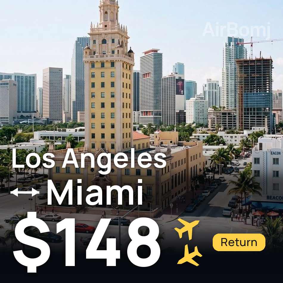 Billet d'avion : Los Ángeles — Miami, $148