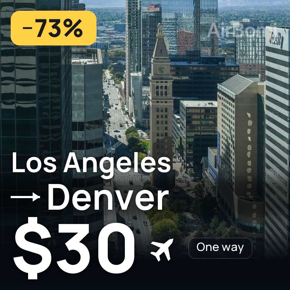 Billet d'avion : Los Ángeles — Denver, $30