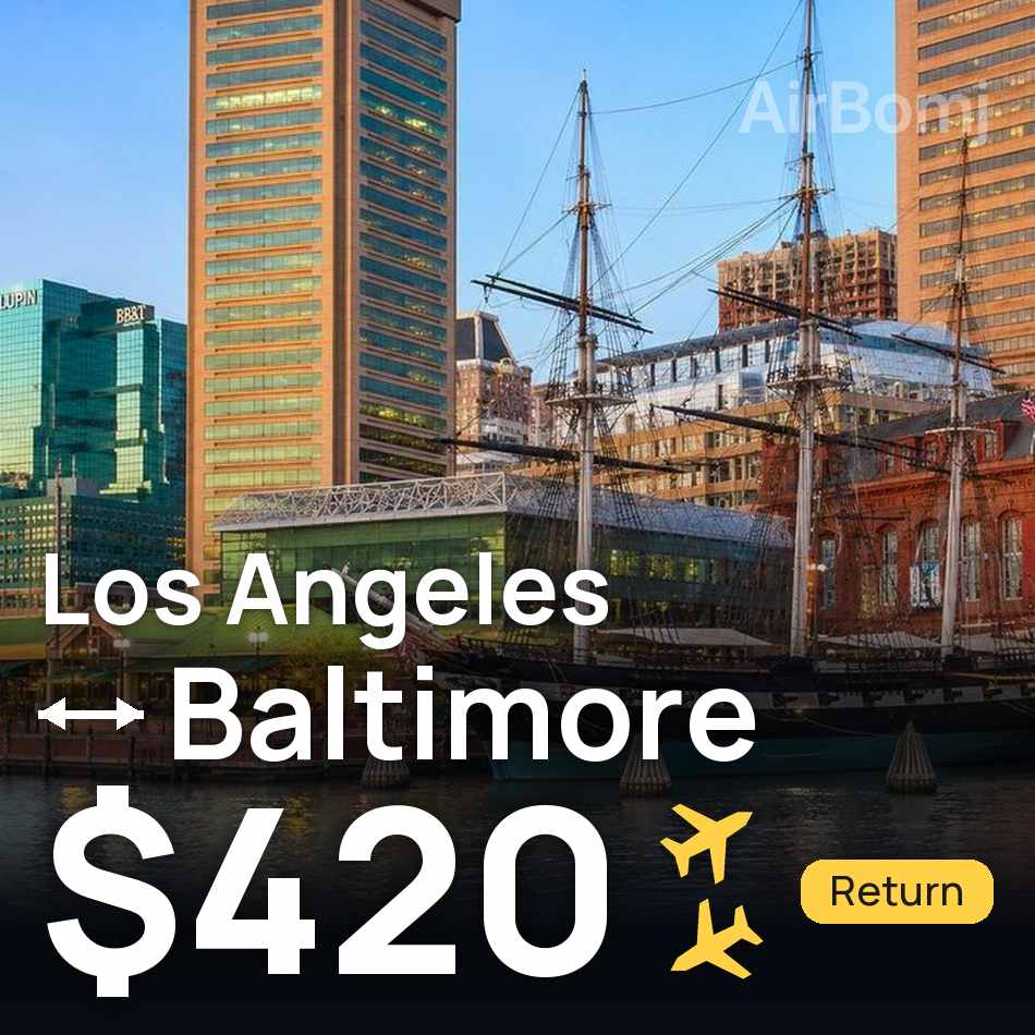 Billet d'avion : Los Ángeles — Baltimore, $420