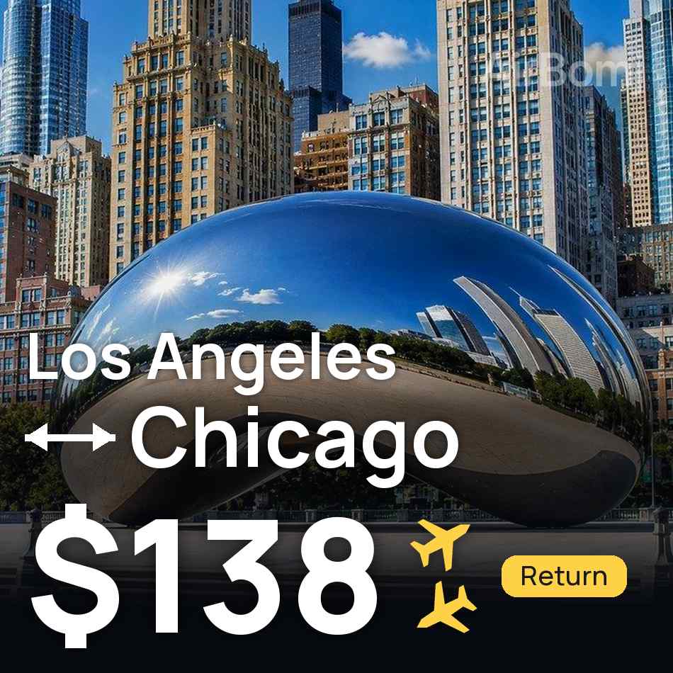 Billet d'avion : Los Ángeles — Chicago, $138