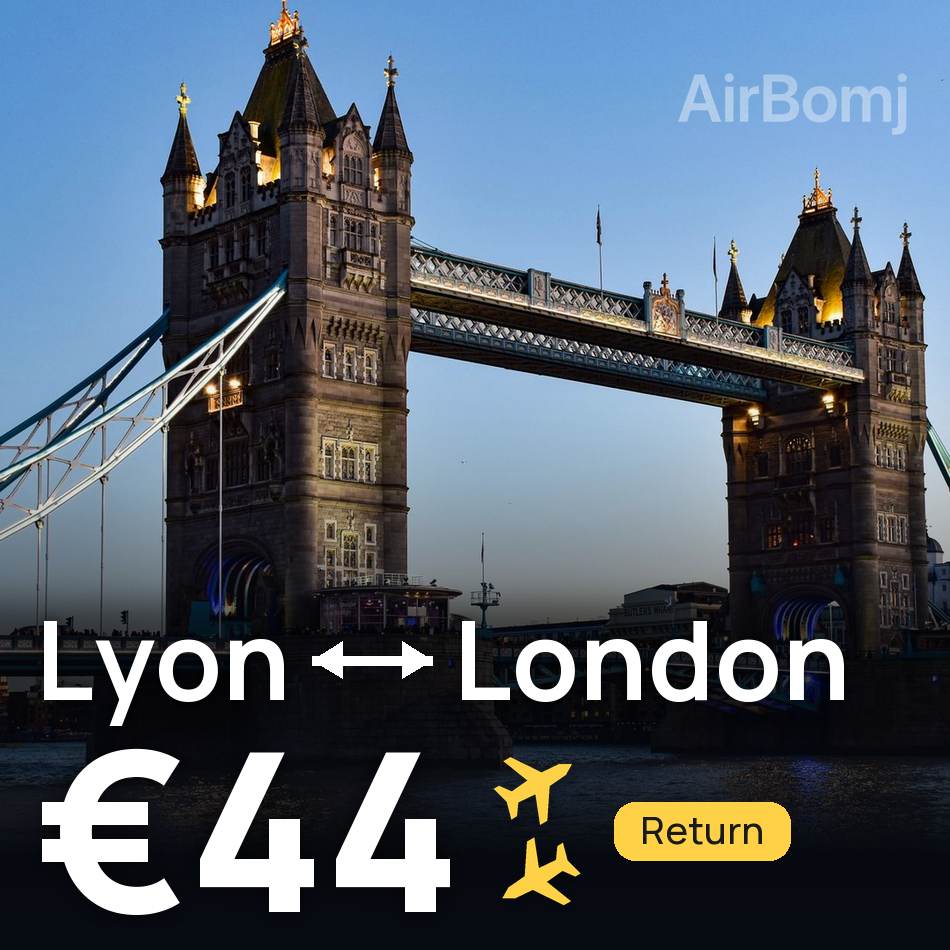 Uçak bileti: Lyon — Londra, €44
