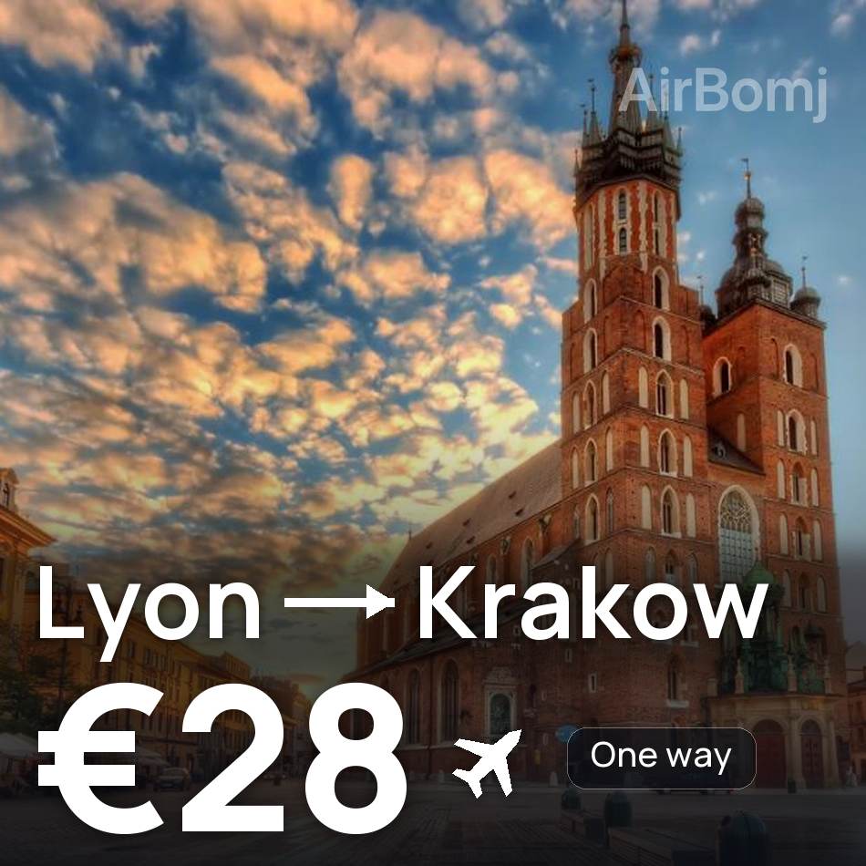 Uçak bileti: Lyon — Kraków, €28