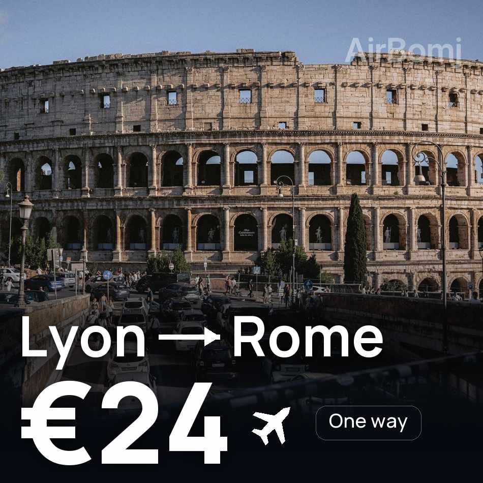 Uçak bileti: Lyon — Roma, €24