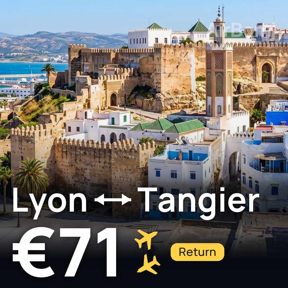 Uçak bileti: Lyon — Tanca, €71