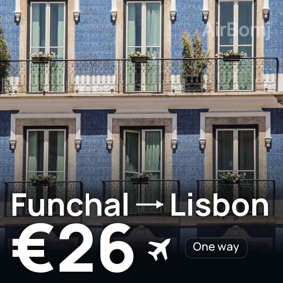 Flight ticket: Funchal to Lisbon, €26