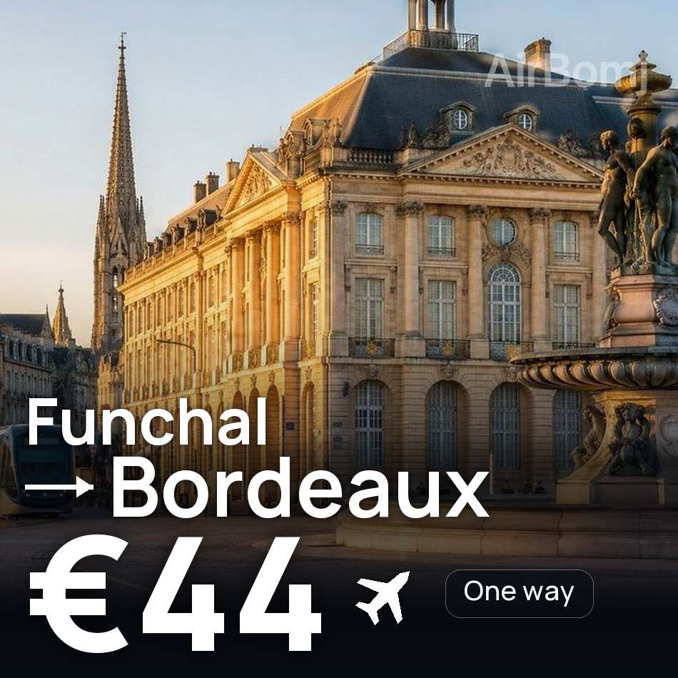Flight ticket: Funchal to Bordeaux, €44