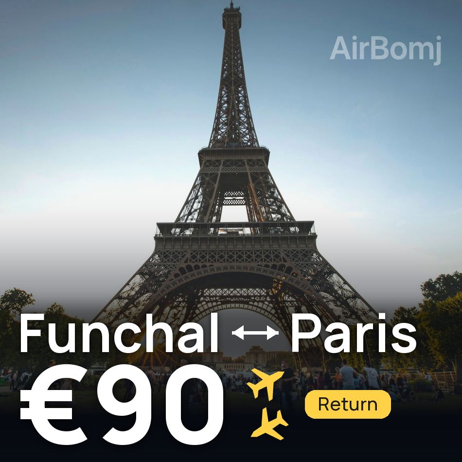 Flight ticket: Funchal to Paris, €90
