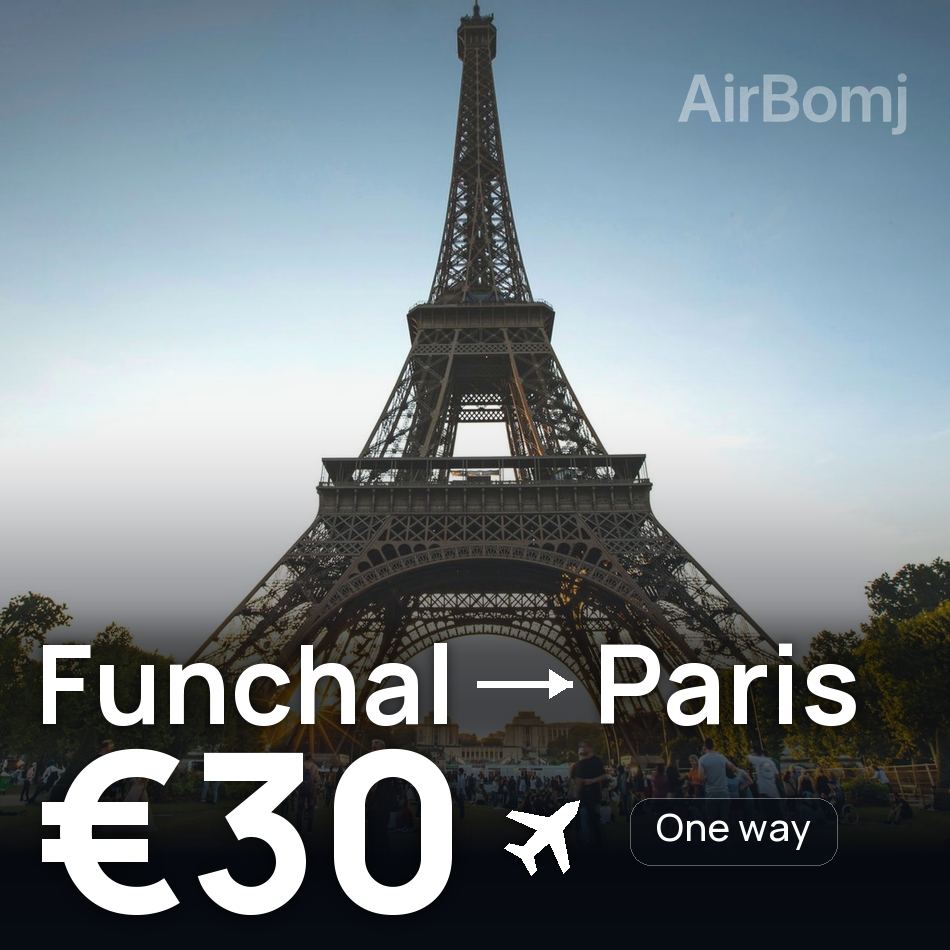 Flight ticket: Funchal to Paris, €30