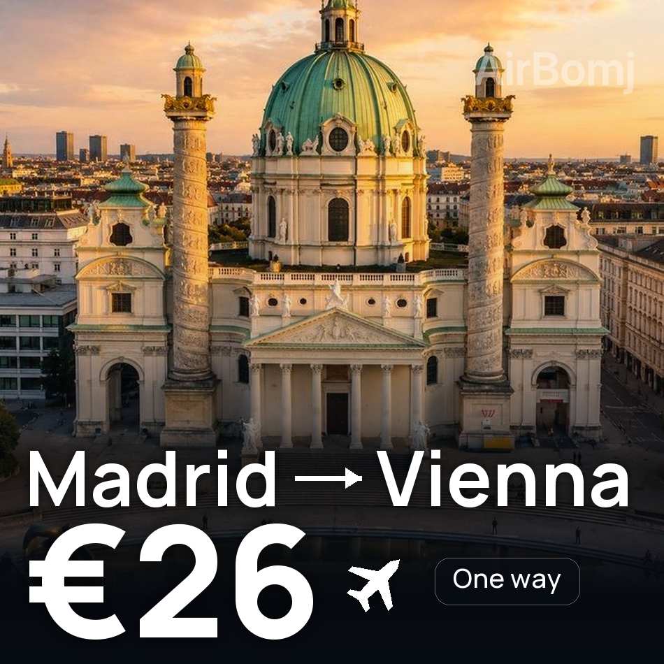 Biglietto aereo: Madrid — Vienna, €26