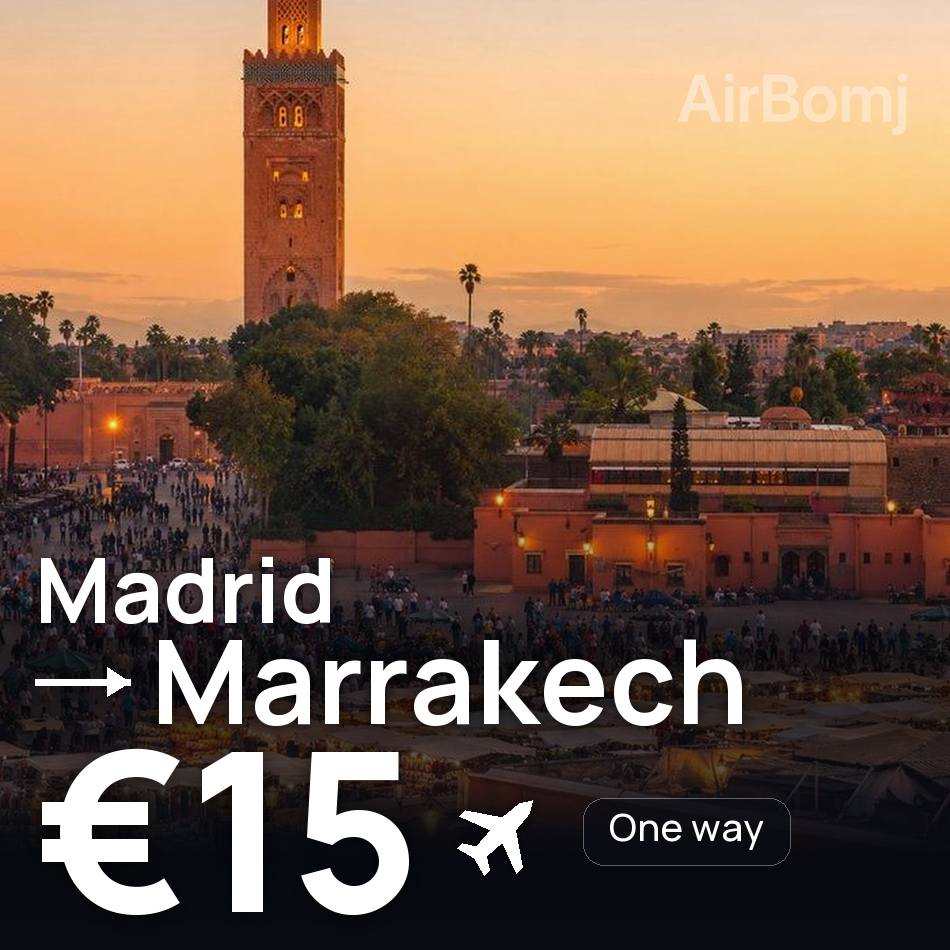 Biglietto aereo: Madrid — Marrakesh, €15