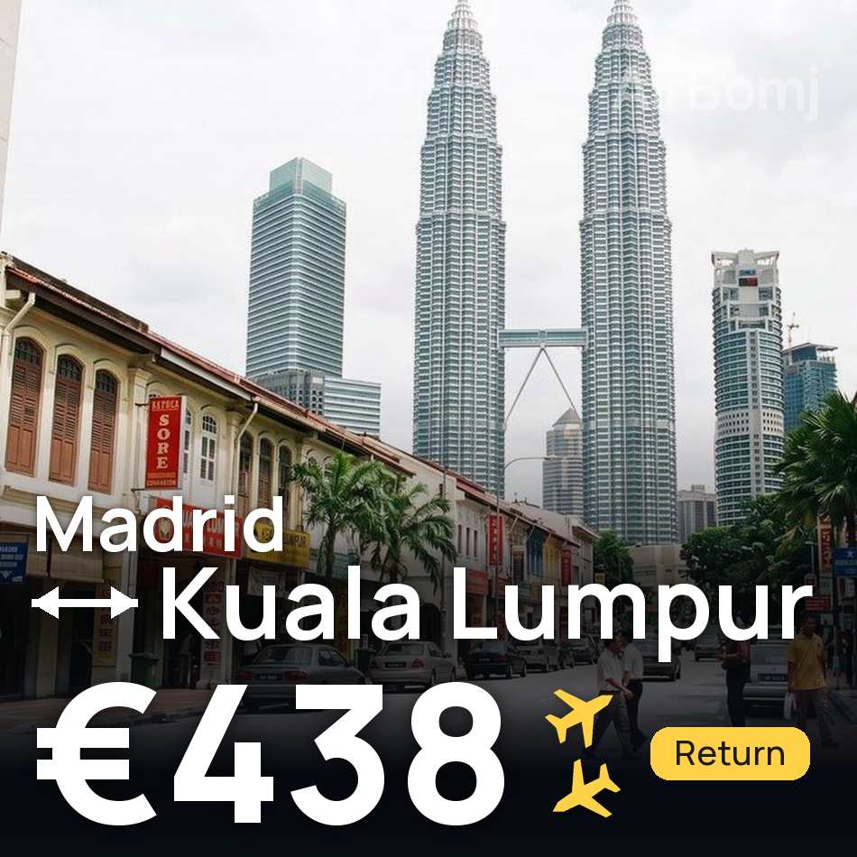Biglietto aereo: Madrid — Kuala Lumpur, €438