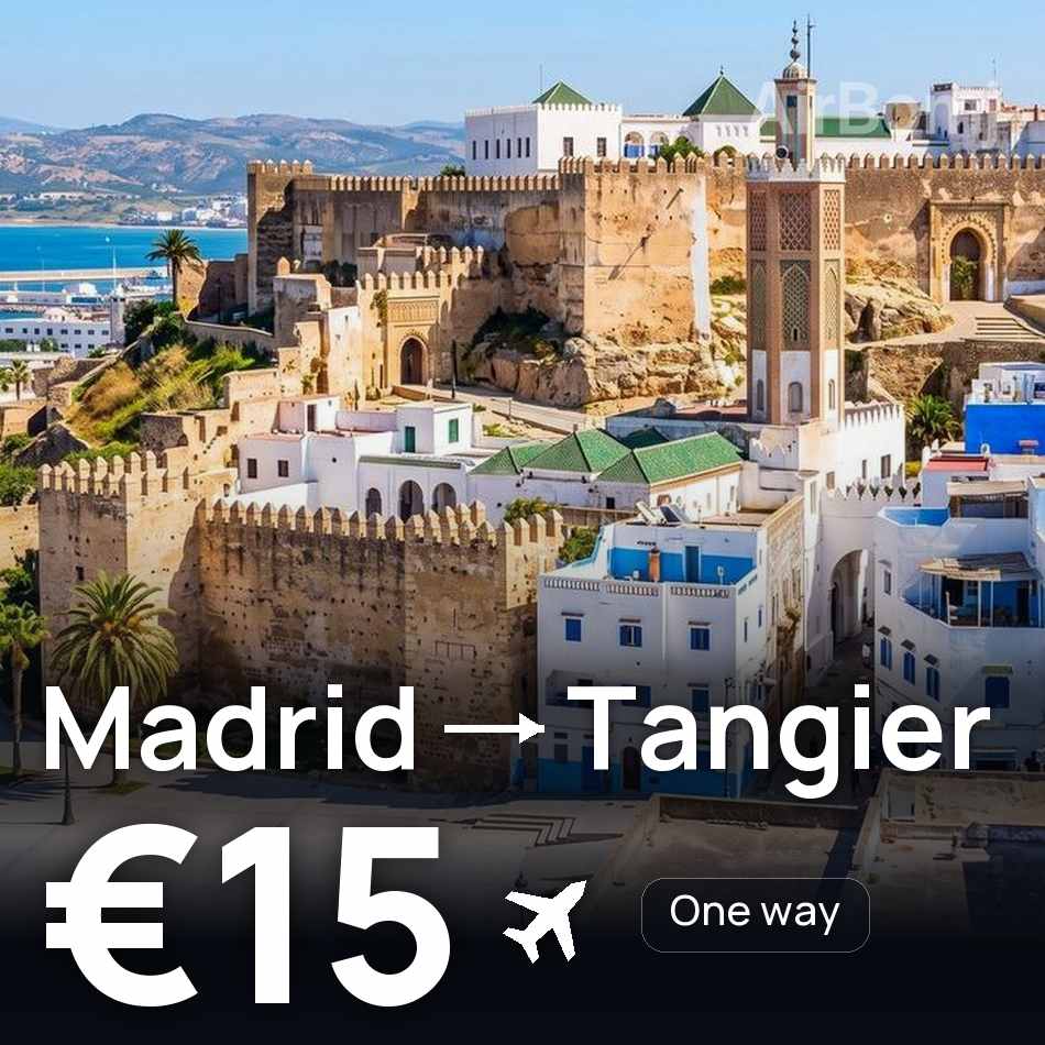 Biglietto aereo: Madrid — Tangeri, €15