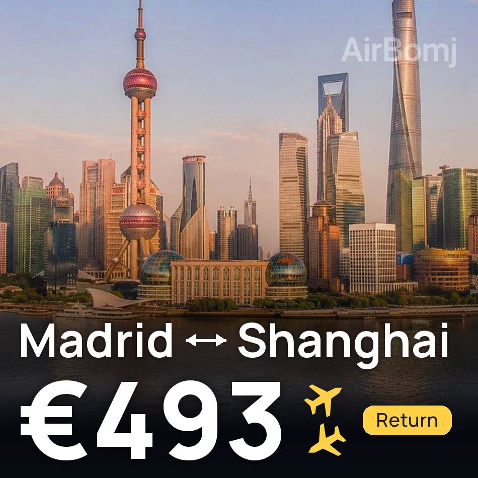Biglietto aereo: Madrid — Shanghai, €493