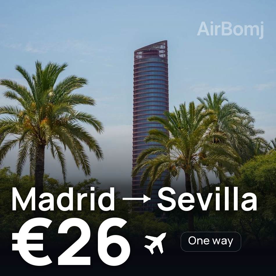 Biglietto aereo: Madrid — Siviglia, €26