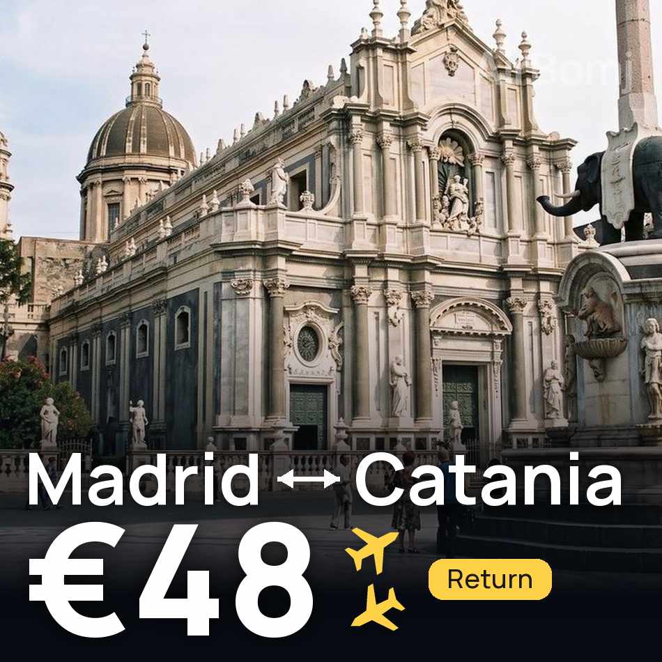 Biglietto aereo: Madrid — Catania, €48