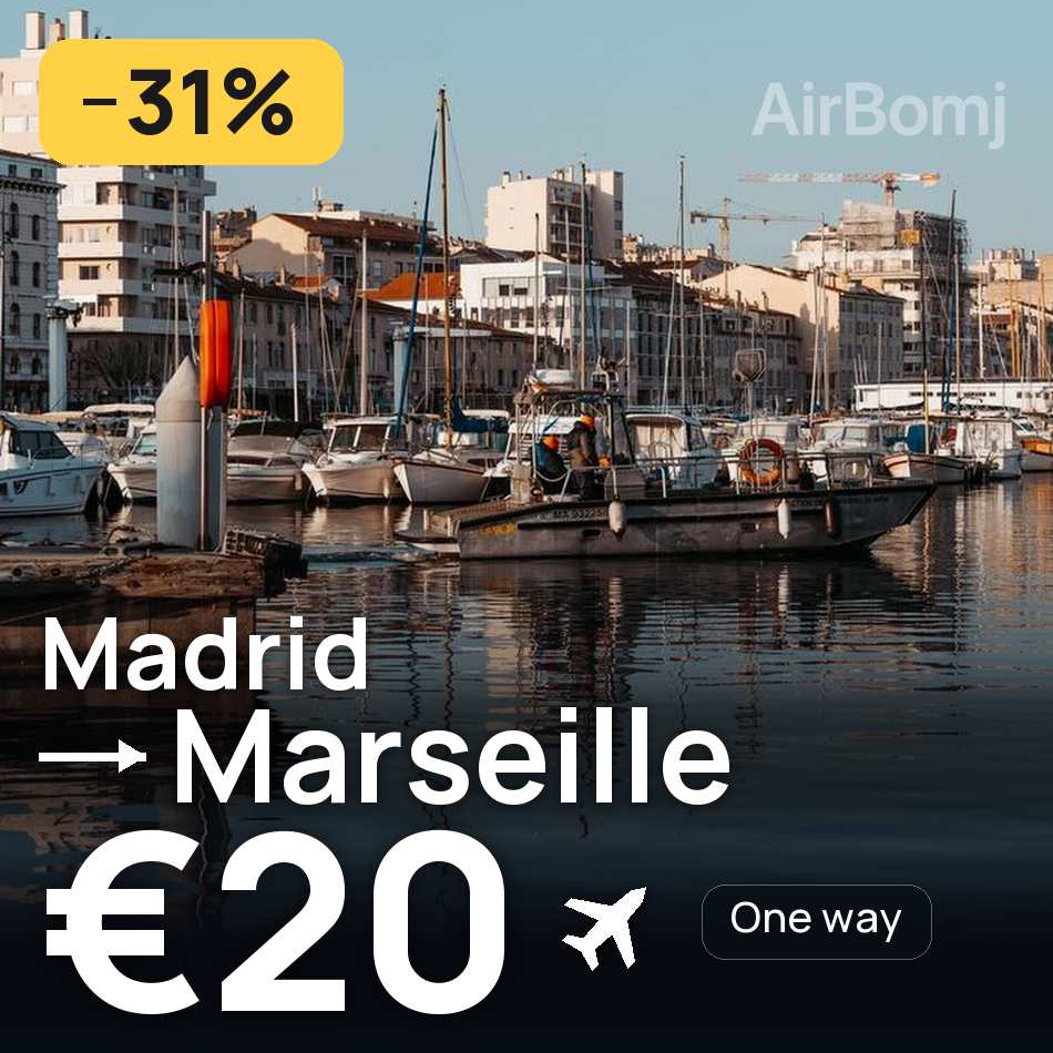 Biglietto aereo: Madrid — Marsiglia, €20