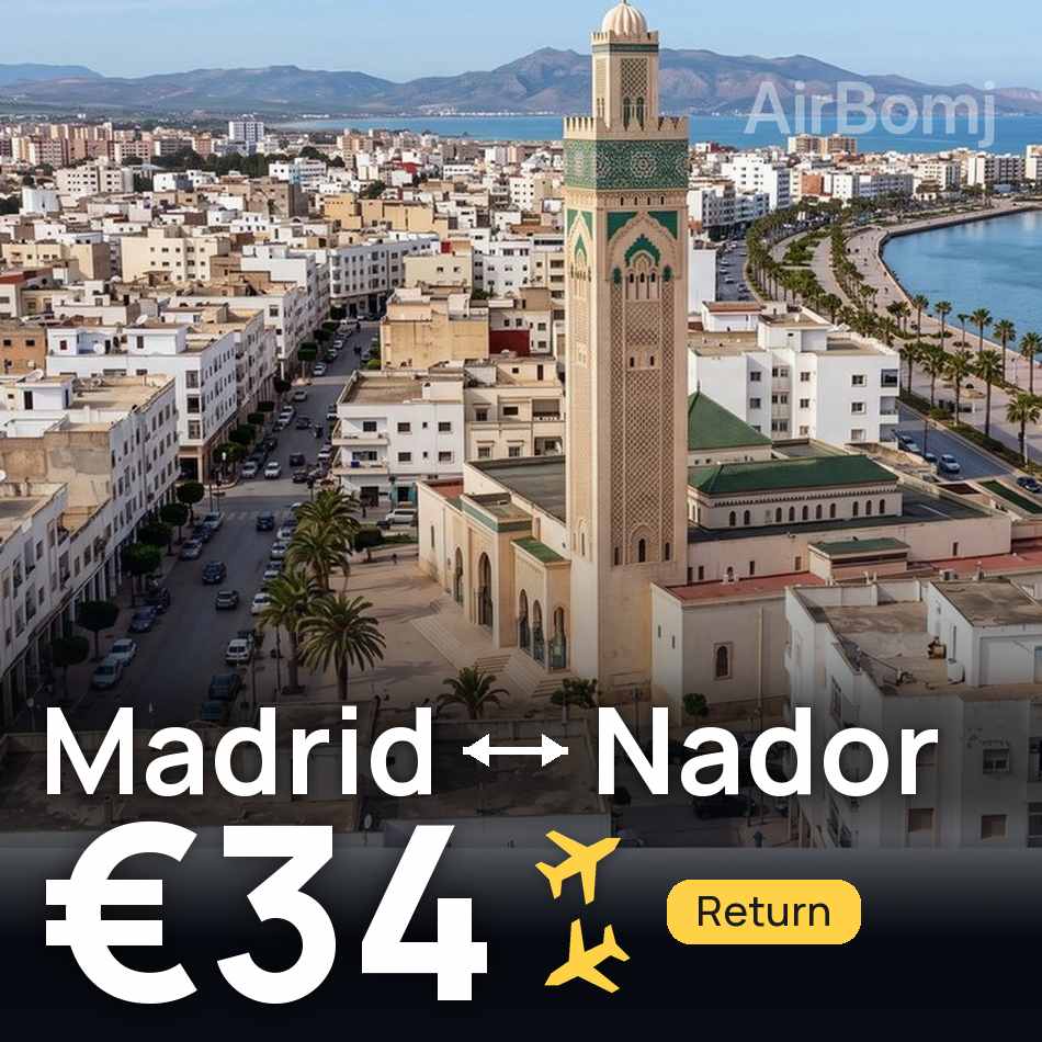 Biglietto aereo: Madrid — Nador, €34