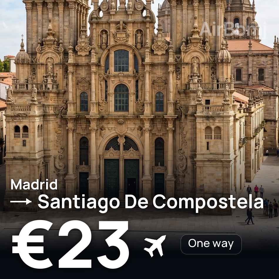 Biglietto aereo: Madrid — Santiago di Compostela, €23