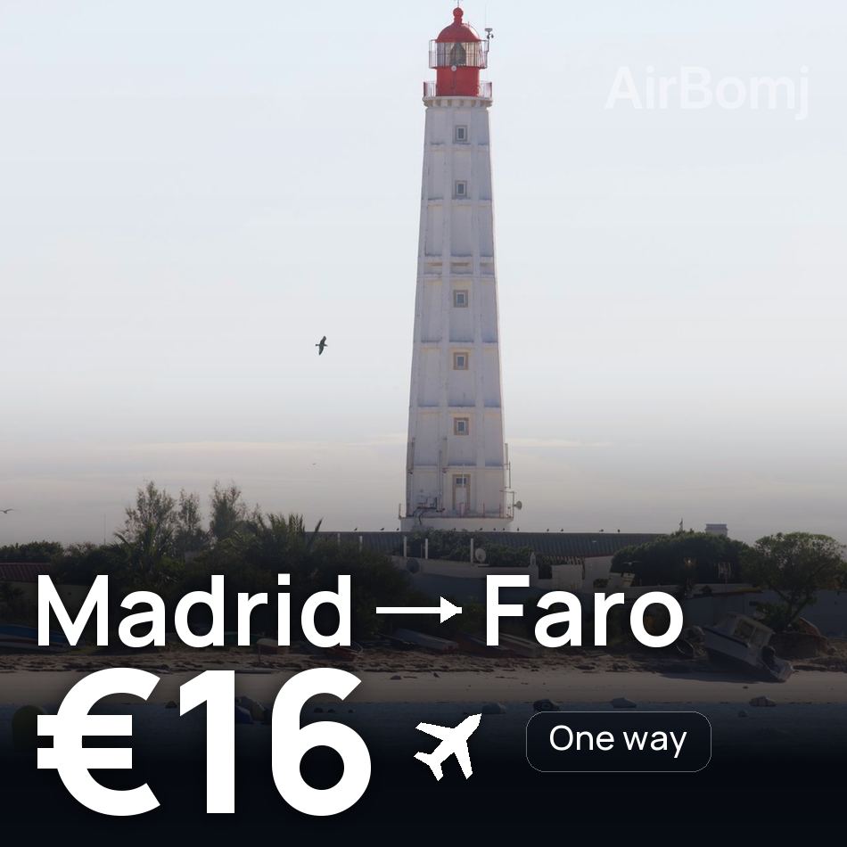 Biglietto aereo: Madrid — Faro, €16