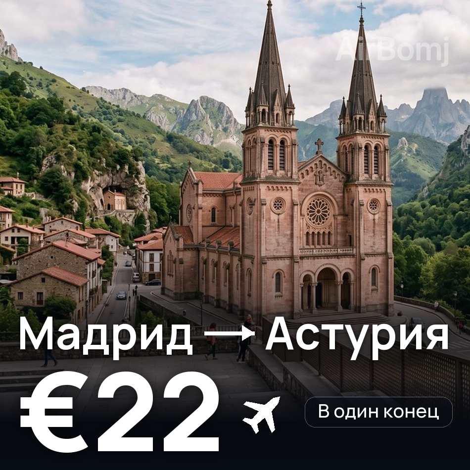 Авиабилет: Мадрид — Астурия, €22