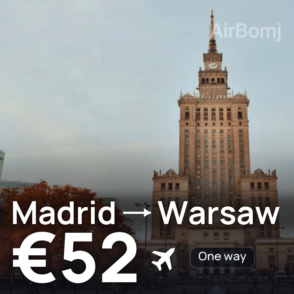 Biglietto aereo: Madrid — Varsavia, €52