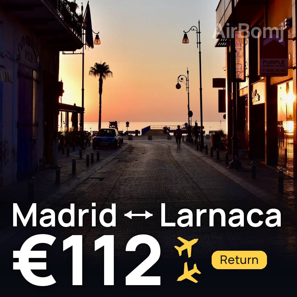 Biglietto aereo: Madrid — Larnaka, €112