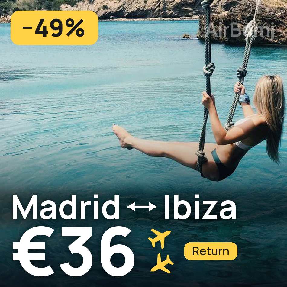 Biglietto aereo: Madrid — Ibiza, €36