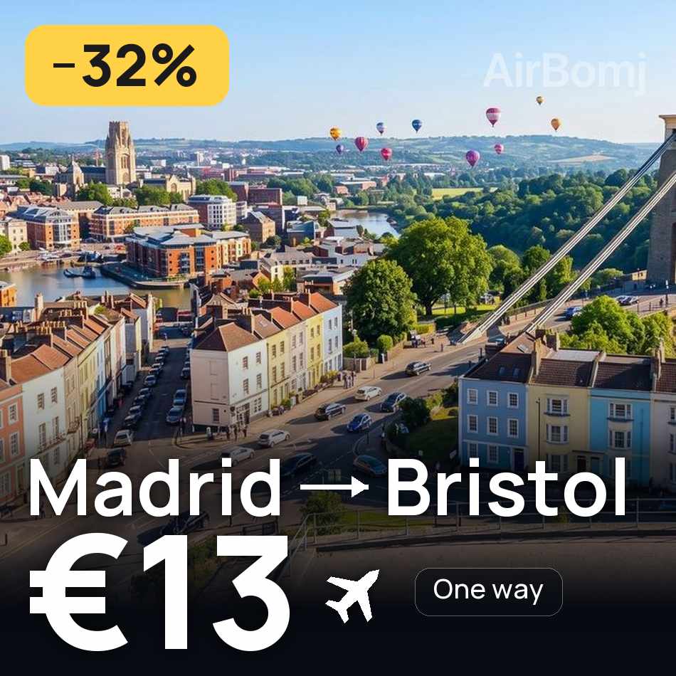 Biglietto aereo: Madrid — Bristol, €13