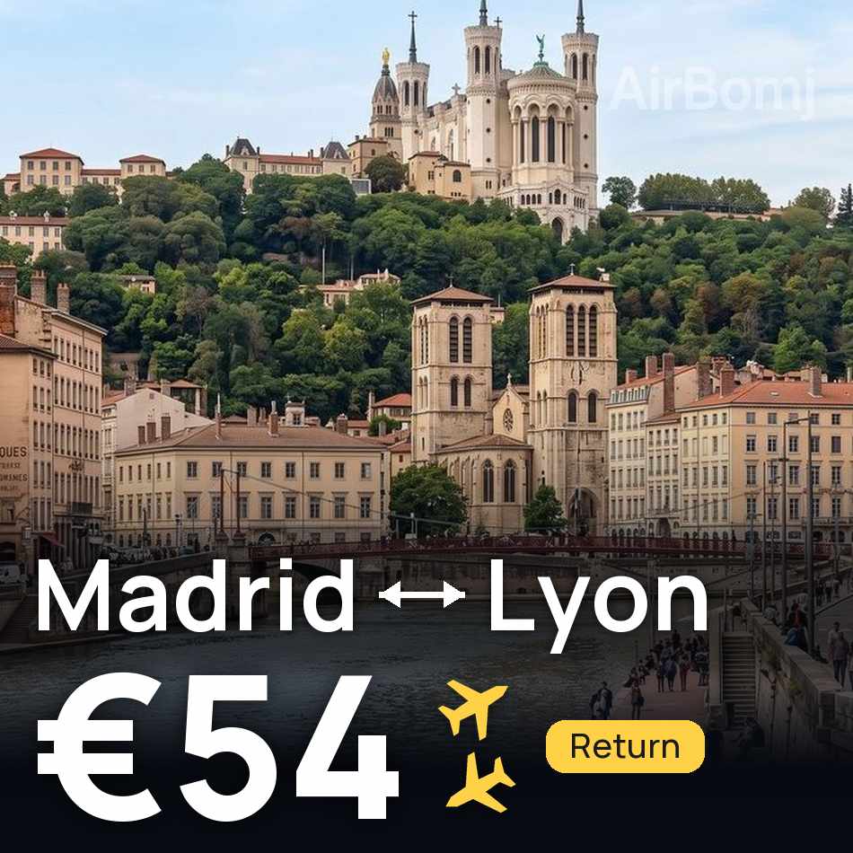 Biglietto aereo: Madrid — Lione, €54