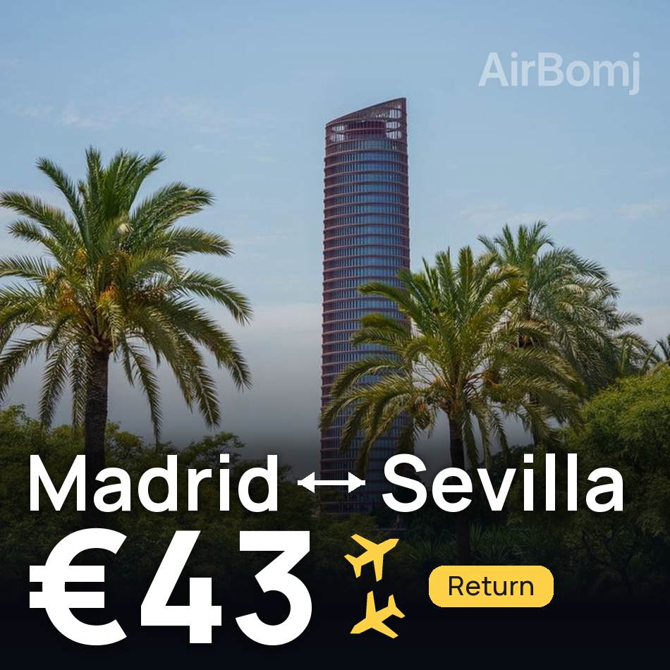 Biglietto aereo: Madrid — Siviglia, €43