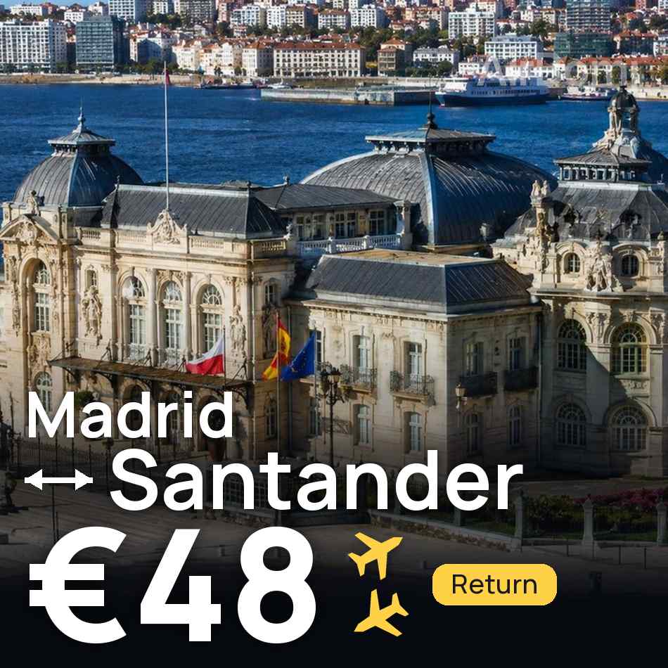 Biglietto aereo: Madrid — Santander, €48