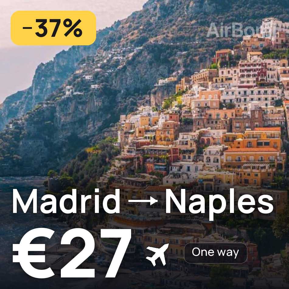 Biglietto aereo: Madrid — Napoli, €27