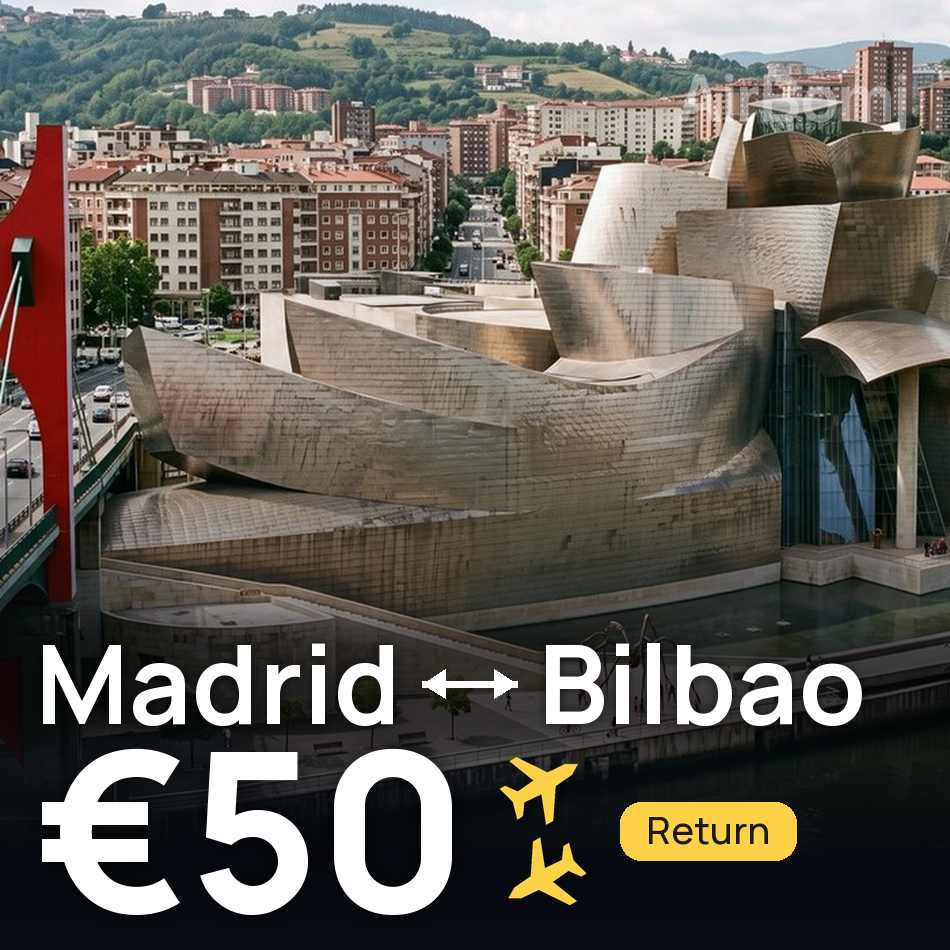 Biglietto aereo: Madrid — Bilbao, €50