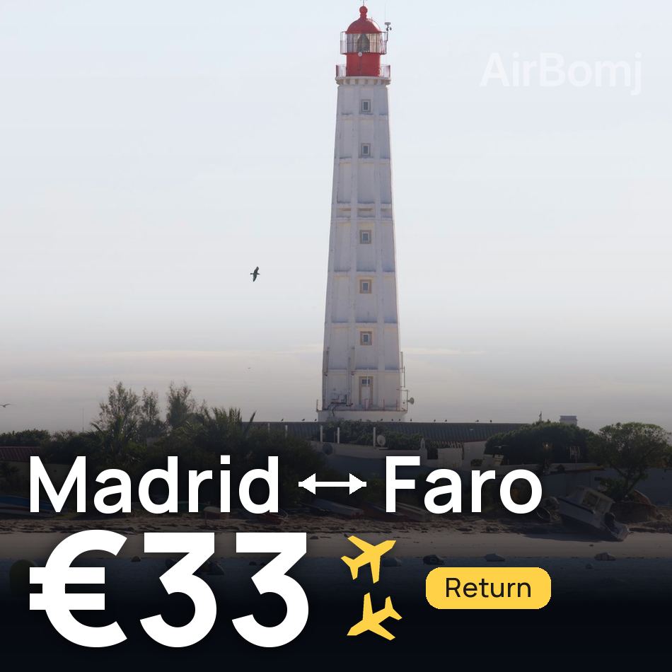 Biglietto aereo: Madrid — Faro, €33