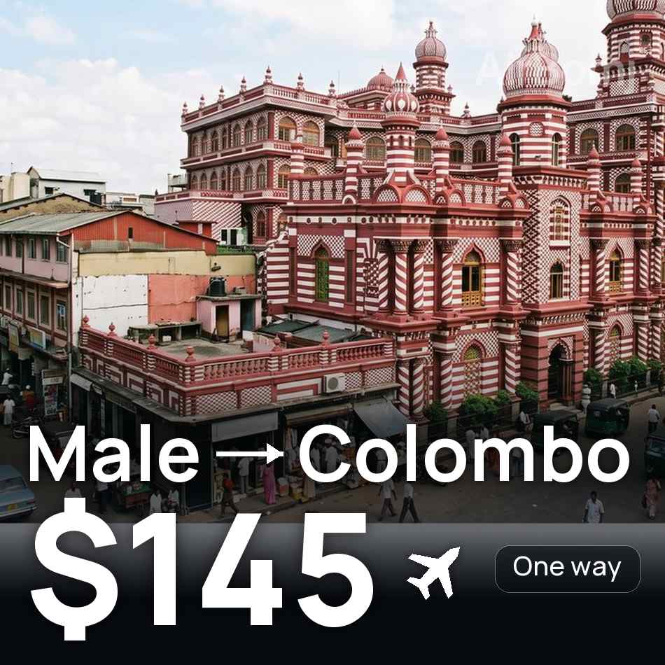Bilet de avion: Male — Colombo, $145