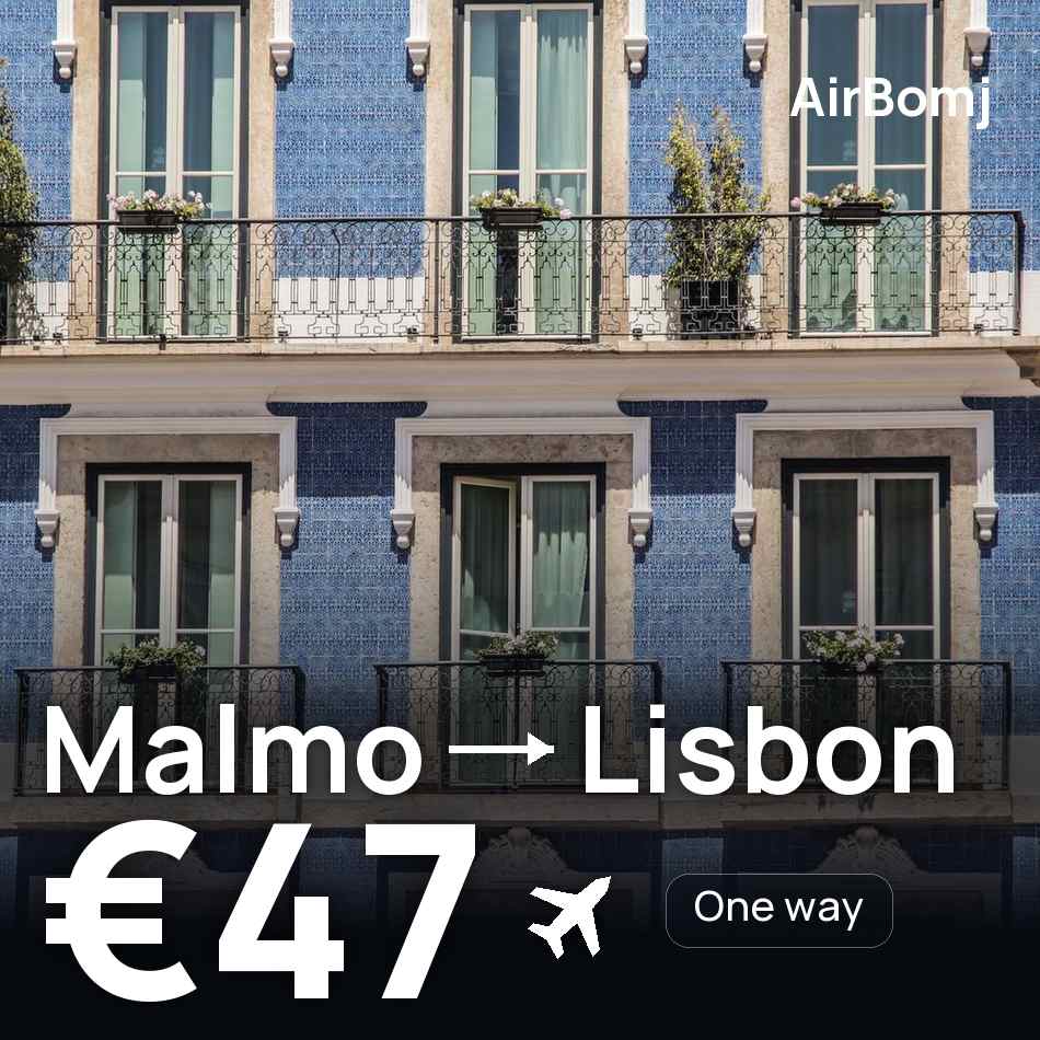 تذكرة طيران: مالمو — لشبونه، €47