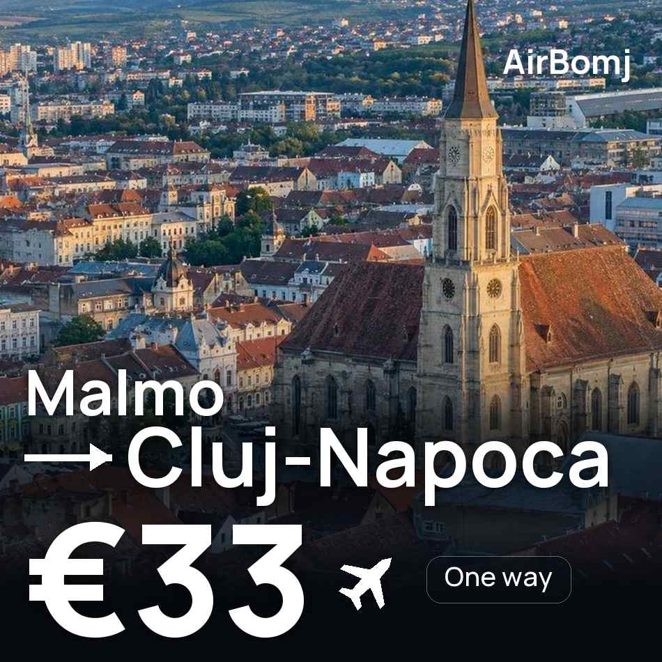 تذكرة طيران: مالمو — كلوچ، €33